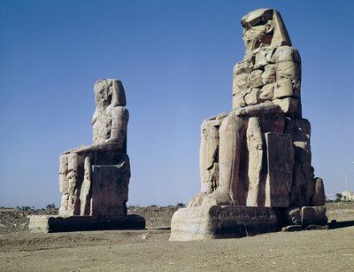 Die Kolosse von Memnon, Statuen von Amenhotep III, ca. 1375-1358 v. Chr. von Egyptian 18th Dynasty